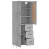 vidaXL Highboard Concrete Grey 69.5x34x180 cm Engineered Wood