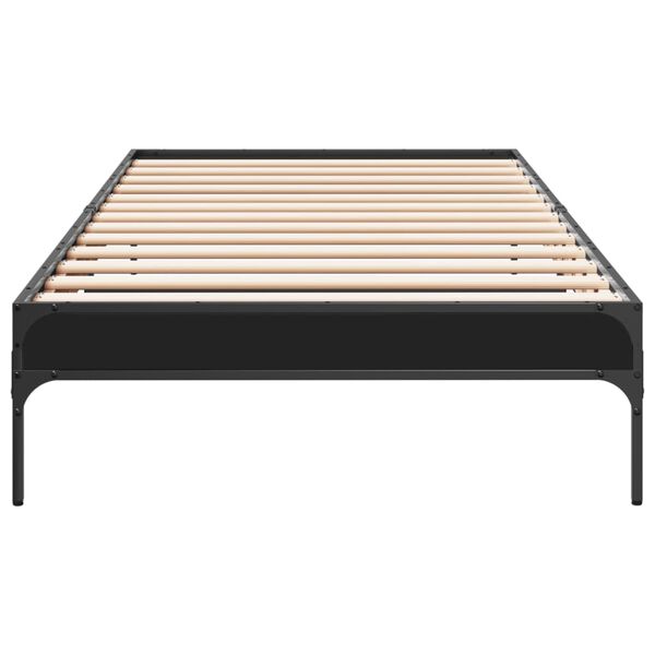 vidaXL Bed Frame without Mattress Black 75x190 cm Small Single