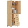 vidaXL Highboard Sonoma Oak 69.5x34x180 cm Engineered Wood