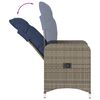 vidaXL Reclining Garden Chairs 2 pcs with Table Grey Poly Rattan