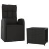 vidaXL 2 Piece Garden Lounge Set Black Poly Rattan&Steel