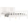 vidaXL Bed Frame without Mattress White King Size Solid Wood Pine