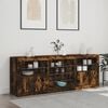 vidaXL Sideboard with LED Lights Smoked Oak 181.5x37x67 cm