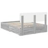 vidaXL Bed Frame with Drawer Grey Sonoma 140 x 190 cm Engineered Wood