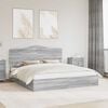 vidaXL Storage Bed Grey Sonoma 180 x 200 cm Engineered Wood