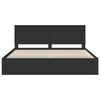 vidaXL Bed Frame with Headboard Black 200 x 200 cm Solid Pine Wood