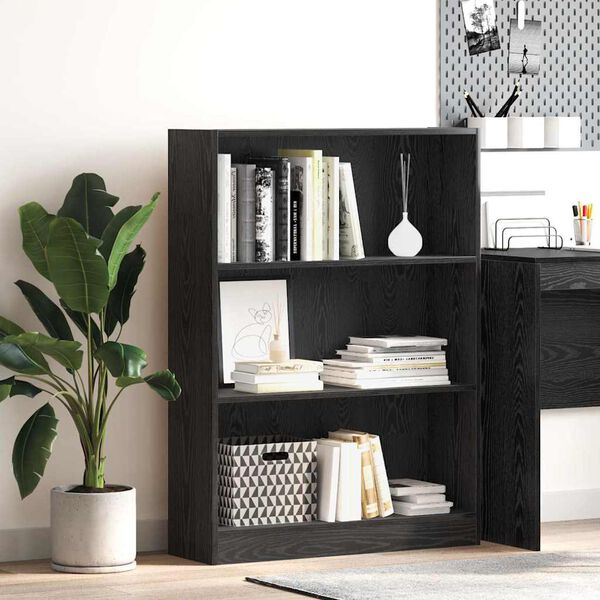 vidaXL Bookshelf Black Oak 80 x 24 x 109 cm Engineered Wood