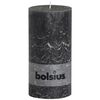 Bolsius Rustic Pillar Candle 200x100 mm Anthracite 4 pcs