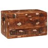 vidaXL Storage Box with Storage with Door Brown Solid Mango Wood