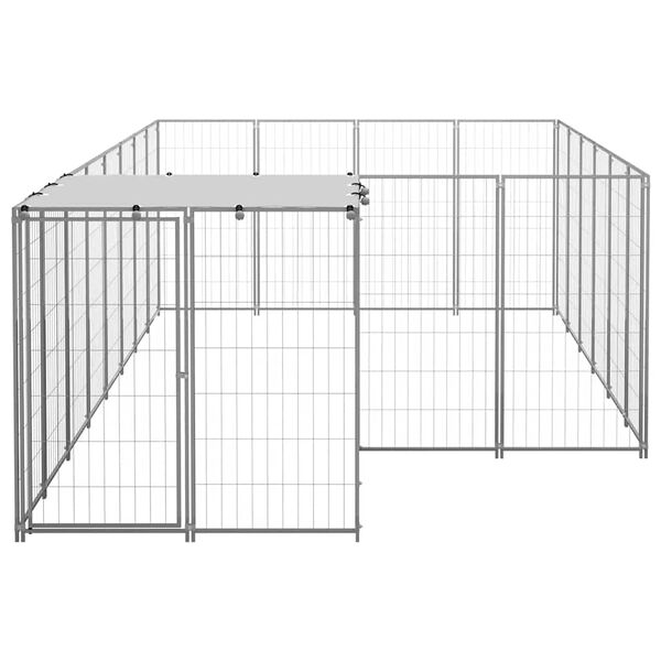 vidaXL Dog Kennel Silver 8.47 m² Steel