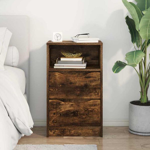 vidaXL Bedside Table Smoked Oak 40 x 30 x 467 cm Engineered Wood