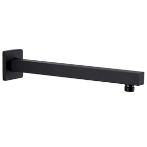 vidaXL Shower Support Arm Square Stainless Steel 201 Black 30 cm