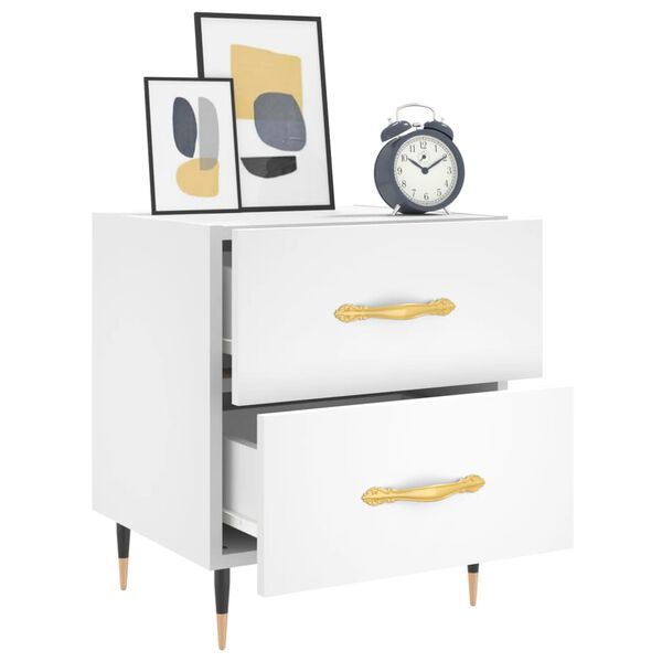 vidaXL Bedside Cabinets 2 pcs White 40x35x47.5 cm Engineered Wood