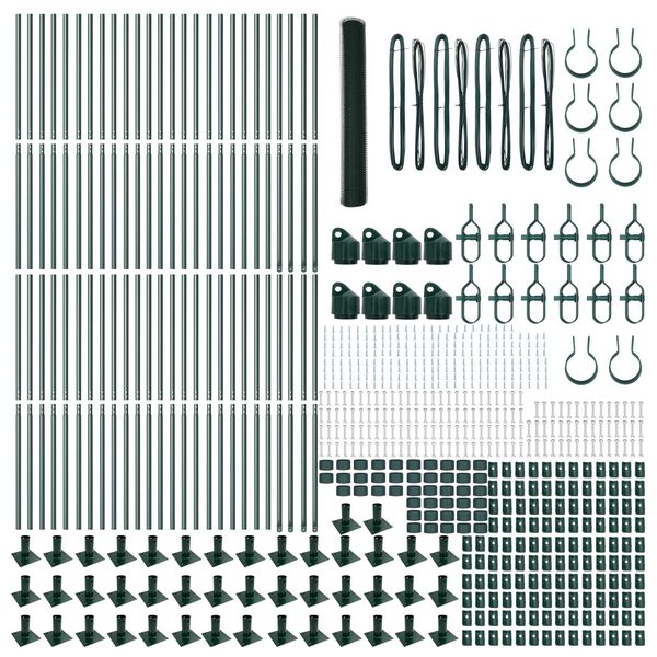 vidaXL Fence Post Green 100 x 1.2 m (25 mm mesh) Steel and PVC