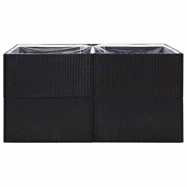 vidaXL Garden Planter Black 157x80x80 cm Poly Rattan