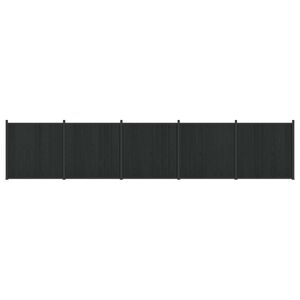 vidaXL Fence Panel 5 pcs WPC and Aluminium Black