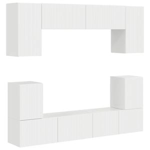 vidaXL TV Cabinet Set 5 pcs High Gloss White Engineered Wood
