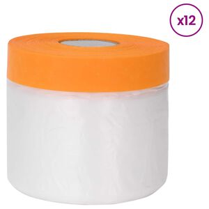 vidaXL Dust Sheet with Adhesive Tape 12 pcs Transparent 55 x 3300 cm