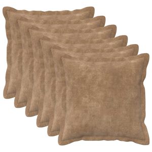 vidaXL Throw Pillow 6 pcs HOUTEN Taupe 30 x 30 cm Microfiber Fleece