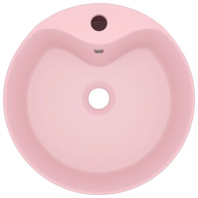 vidaXL Luxury Wash Basin with Overflow Matt Pink 36x13 cm Ceramic
