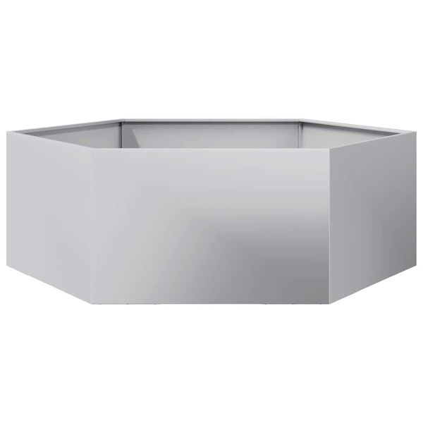 vidaXL Garden Planter Hexagon 138x120x45 cm Galvanized Steel