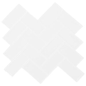 vidaXL Herringbone Tile 10 pcs White 30 x 30 cm Polyurethane and PET