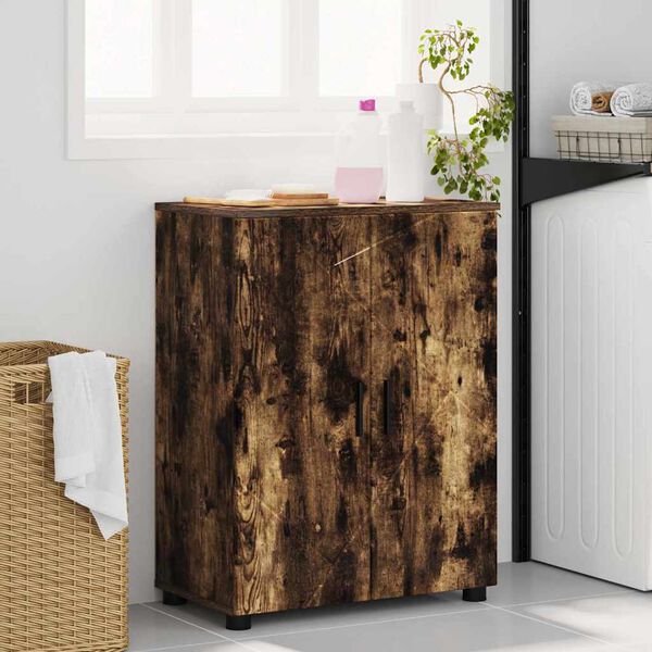 vidaXL Bathroom Cabinet with Storage Smoked Oak 60 x 35 x 80 cm