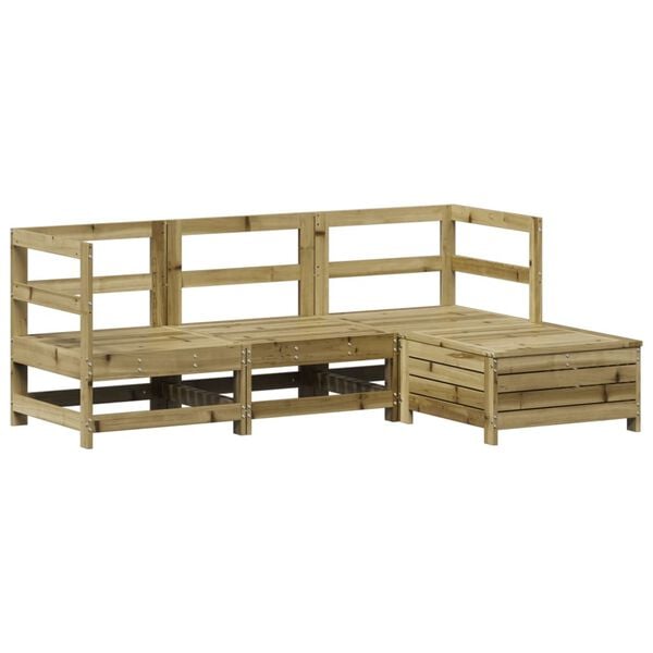 vidaXL 4 Piece Garden Sofa Set Impregnated Wood Pine