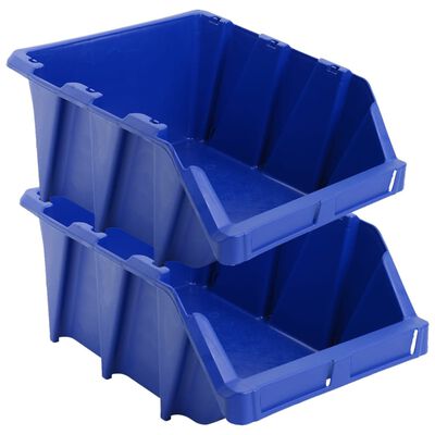 vidaXL 35 pcs Stackable Storage Bins 218x360x156 mm Blue