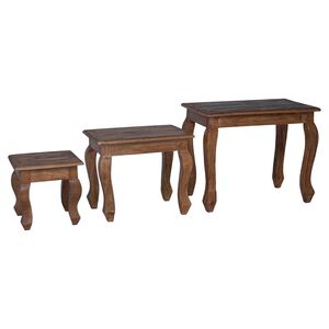 vidaXL Nesting Table 3 pcs Brown Solid Mahogany wood