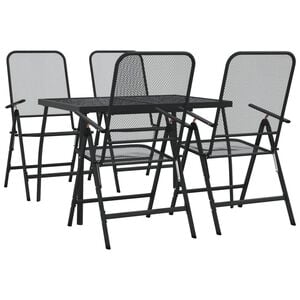 vidaXL 5 Piece Garden Dining Set Anthracite Metal Mesh