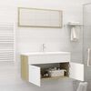 vidaXL Bathroom Furniture Set White and Sonoma Oak Engineered Wood