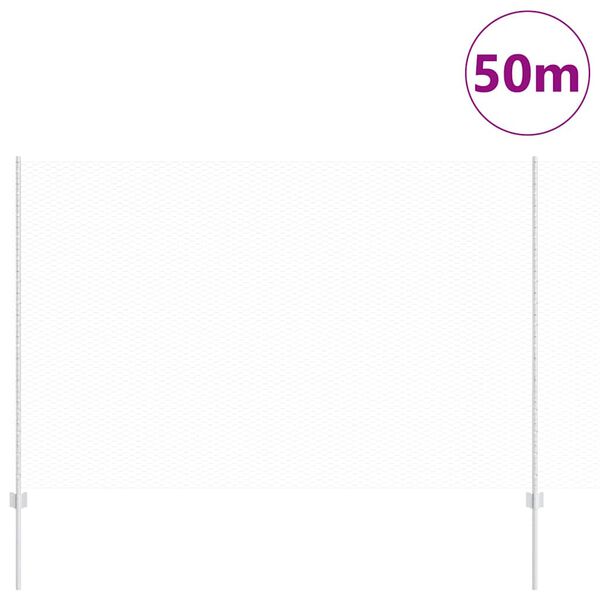 vidaXL Fence with Post Silver 1.6 x 50 m Steel