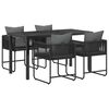 vidaXL Garden Dining Set 5 pcs Black and Anthracite 140 x 80 x 73 cm