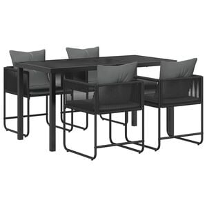 vidaXL Garden Dining Set 5 pcs Black and Anthracite 140 x 80 x 73 cm