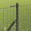 vidaXL Fence with Post Grey 1 x 25 m Steel and PVC