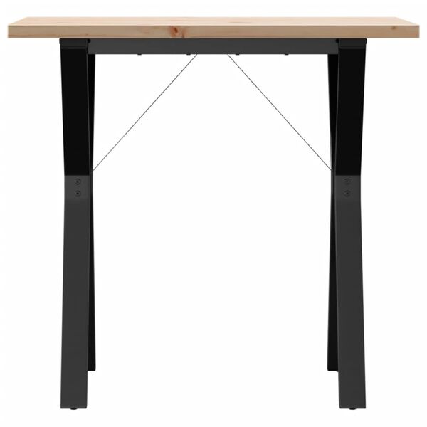 vidaXL Dining Table Y-Frame 80x50x75.5 cm Solid Wood Pine and Steel