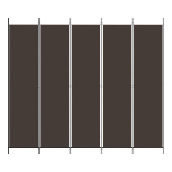 vidaXL 5-Panel Room Divider Brown 250x220 cm Fabric