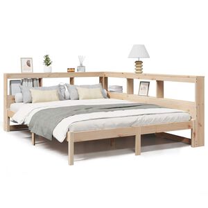 vidaXL Bookcase Bed without Mattress 140x190 cm Solid Wood Pine