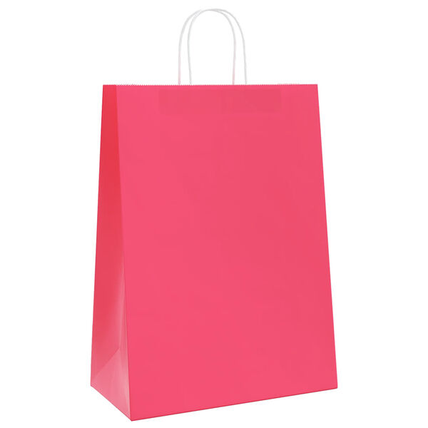 vidaXL Paper Bags 250 pcs with Handles Pink 32x17x44 cm