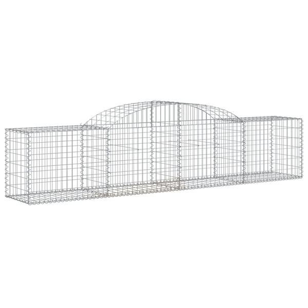 vidaXL Arched Gabion Baskets 15 pcs 300x50x60/80 cm Galvanised Iron