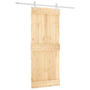 vidaXL Sliding Door Natural and White 85 x 210 cm Solid Pine Wood