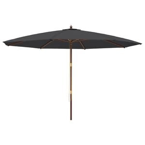 vidaXL Garden Parasol with Wooden Pole Black 400x273 cm