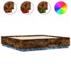 vidaXL Bed Frame with LED without Mattress Smoked Oak 180x200 cm Super King