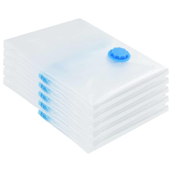 vidaXL Storage Bags Wall-mounted 5 pcs Transparent and Blue 70 x 50 cm