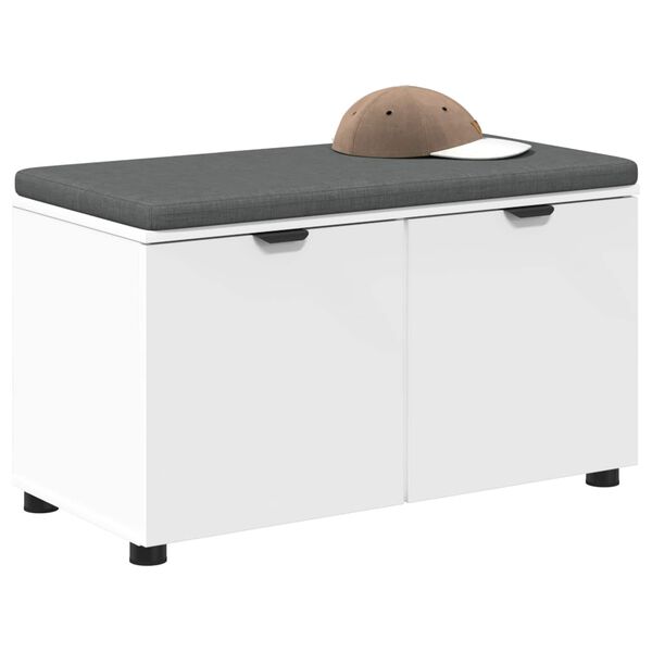 vidaXL Hall Bench with Cushion with Storage White 80 x 46 x 46 cm