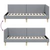vidaXL Corner Bed Frame Light Grey 100 cm x 200 cm Velvet
