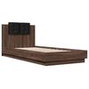 vidaXL Bed Frame with LED without Mattress Brown Oak 100x200 cm
