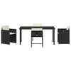 vidaXL Garden Dining Set with Cushion 5 pcs Black Poly Rattan