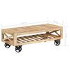 vidaXL Coffee Table with Wheels Solid Mango Wood 110x50x37 cm